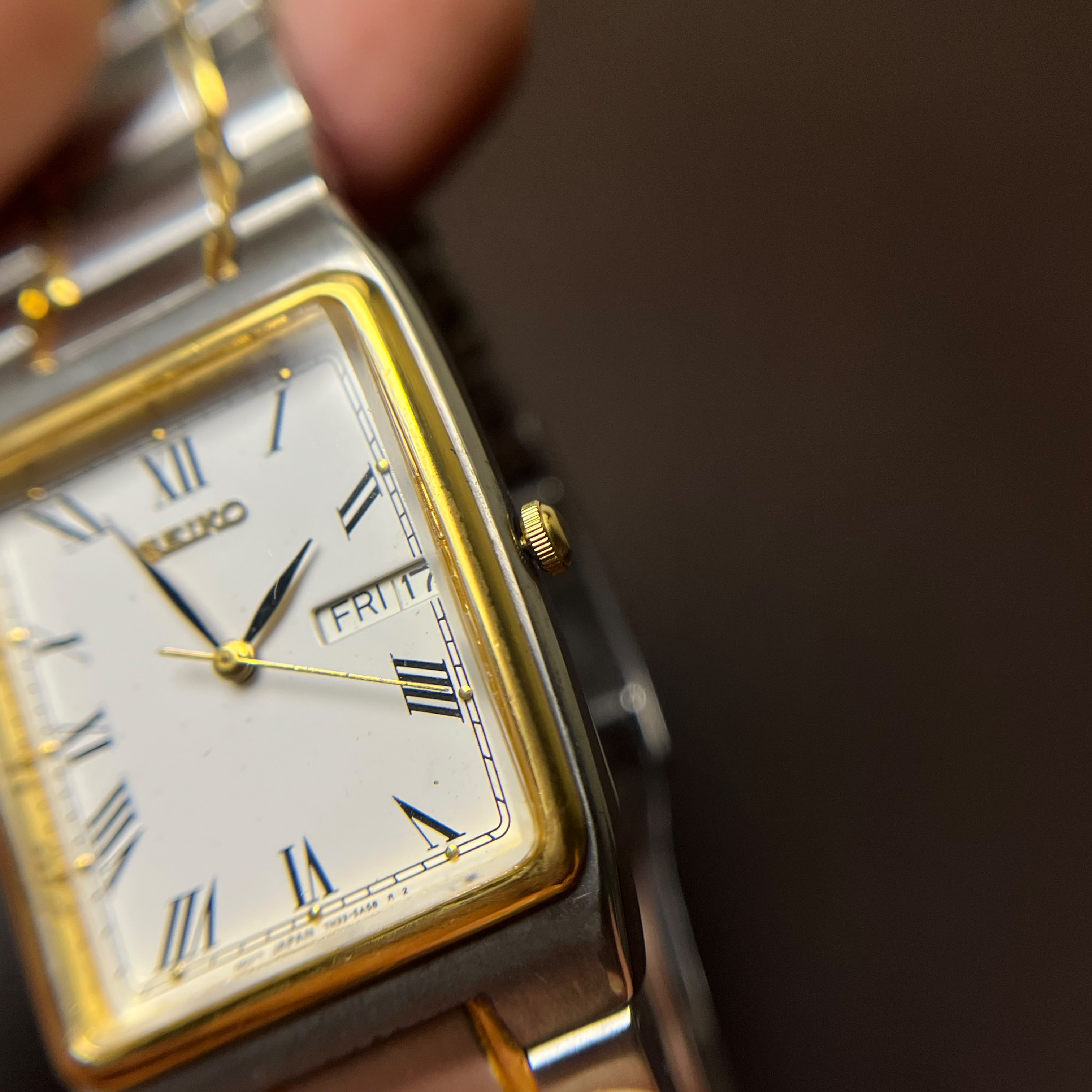 Seiko tank twotone Roman day date 1994's Galeri 4